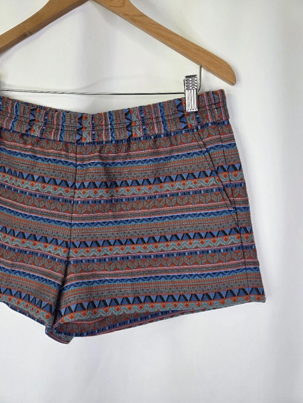 J.Crew Factory Shorts Women's Size 8 Aztec Jacquard Boardwalk Pull On Stretch